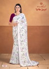 White Special By Kashvi Dull Moss Printed Sarees Wholesale Shop In Surat